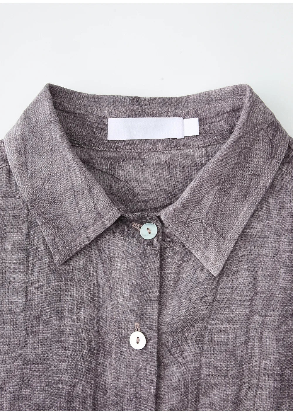 Olivia Bennet | Pleated Linen Button Shirt