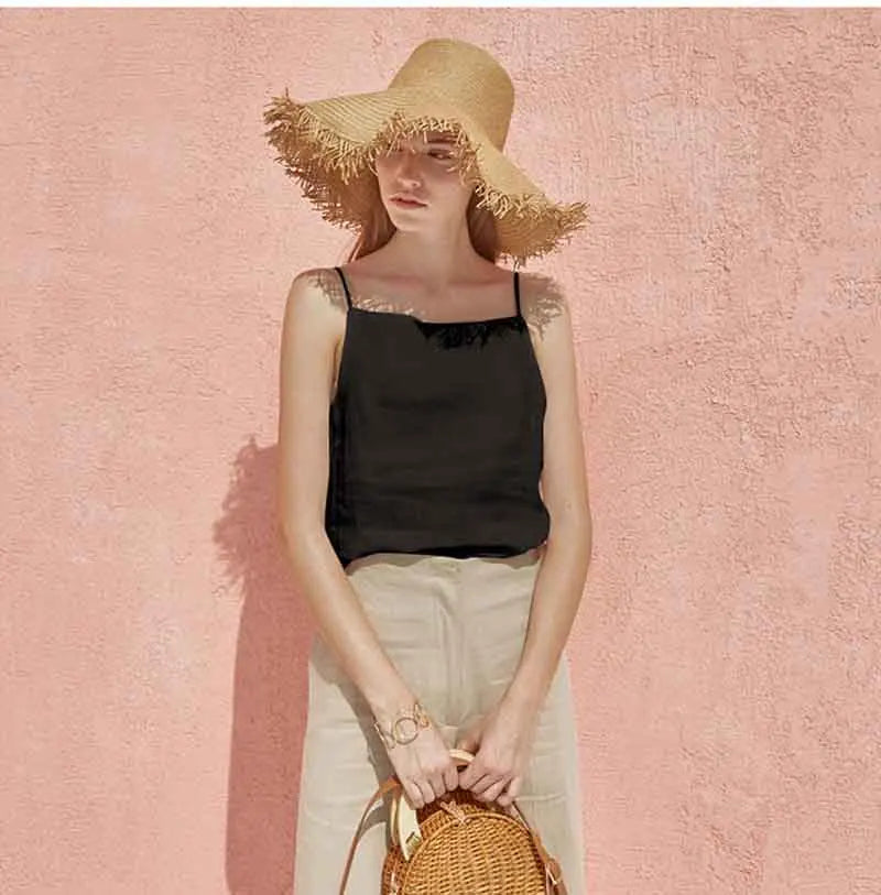 Olivia Bennet | Satin Strap Linen Cami