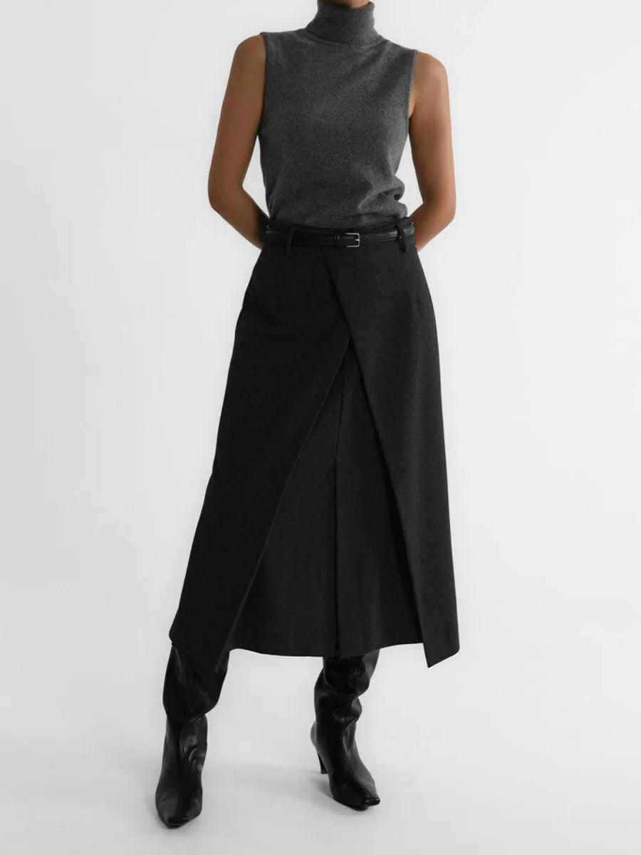 Olivia Bennet | High-Neck Vest for Women in Black