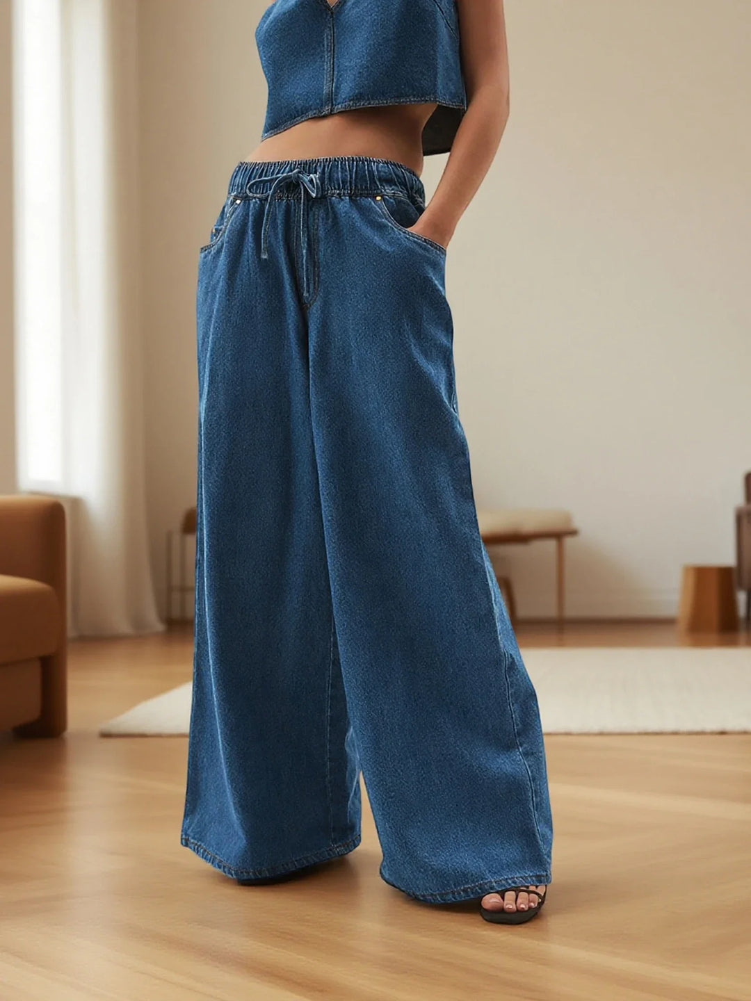 Olivia Bennet | Wide-Leg Jean for Women in Denim Blue