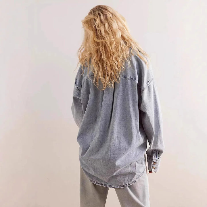 Olivia Bennet | Washed Denim Overshirt for Women