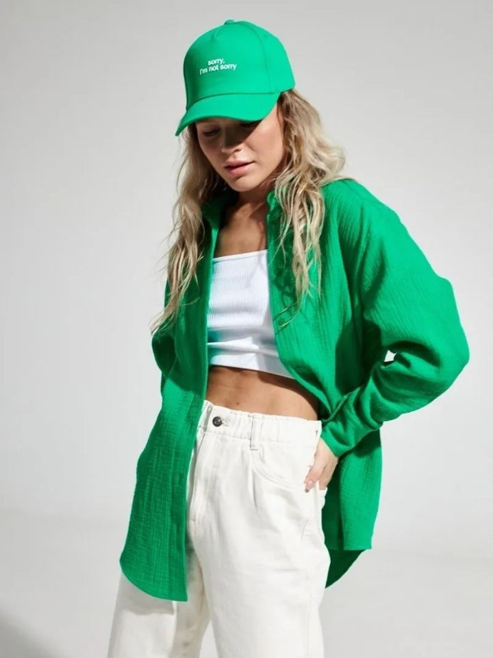 Olivia Bennet | Cotton Summer Shirt for Women in White