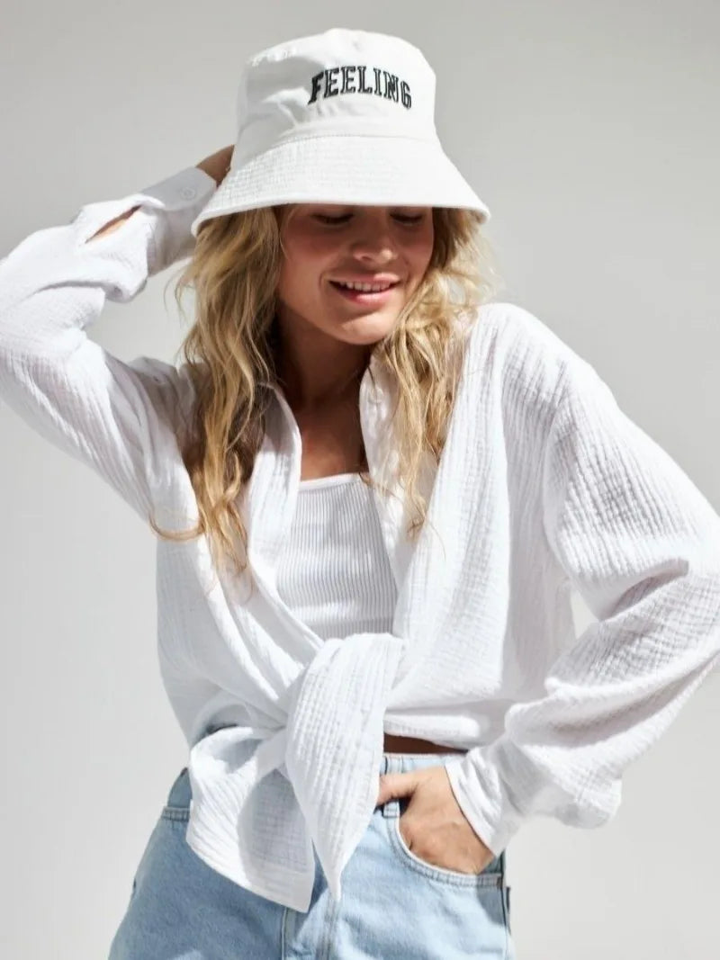 Olivia Bennet | Cotton Summer Shirt for Women in White