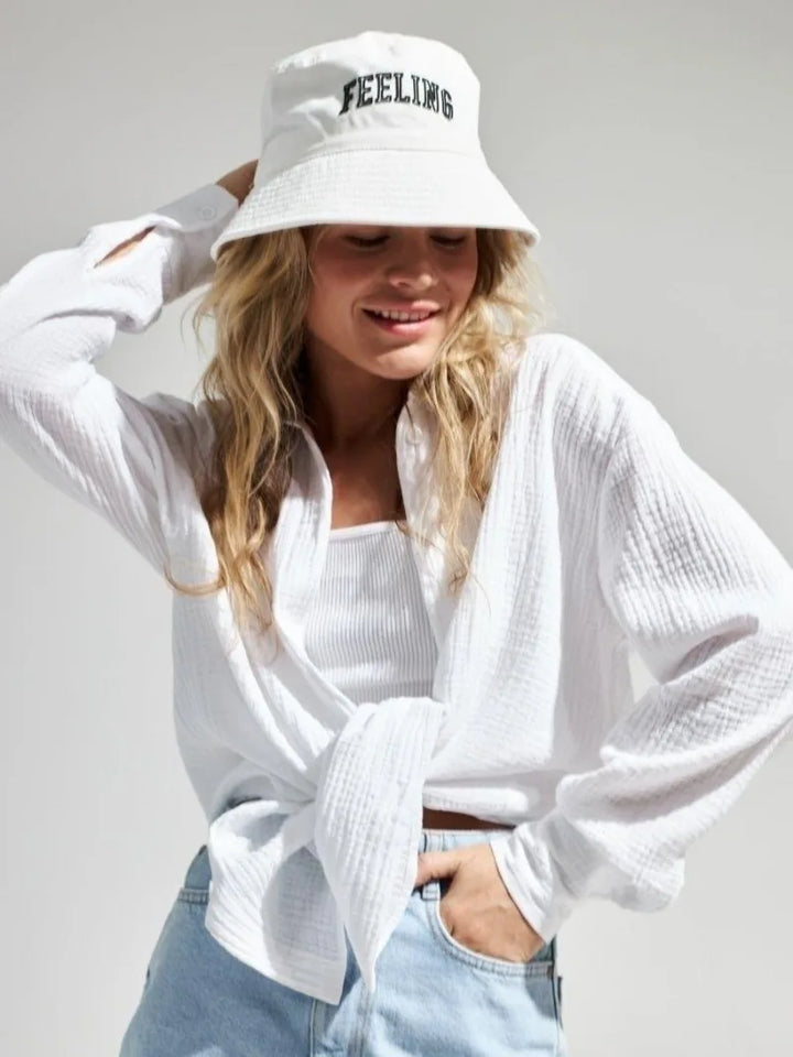 Olivia Bennet | Cotton Summer Shirt for Women in White