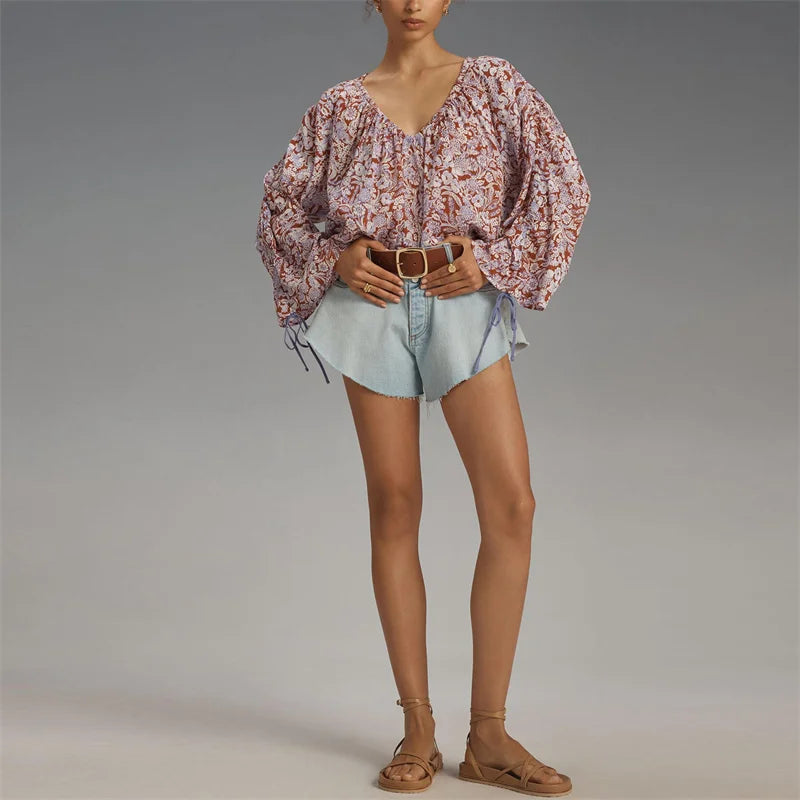 Olivia Bennet | Floral Blouse for Women in Lightweight Fabric