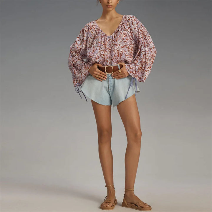 Olivia Bennet | Floral Blouse for Women in Lightweight Fabric