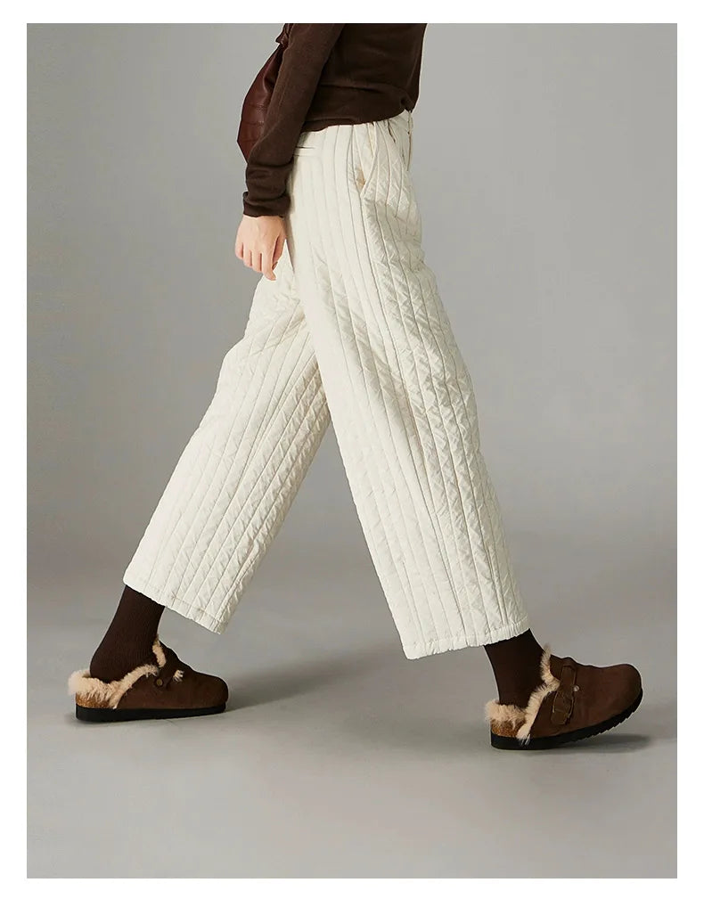 Olivia Bennet | Cotton Wide-Leg Pants for Women in Natural Color