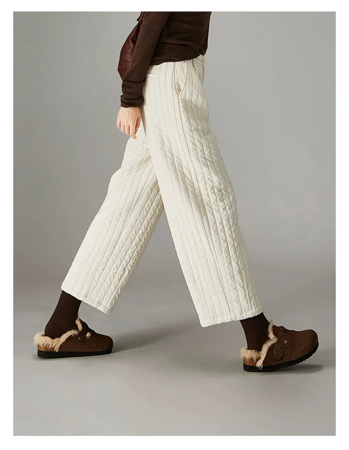 Olivia Bennet | Cotton Wide-Leg Pants for Women in Natural Color