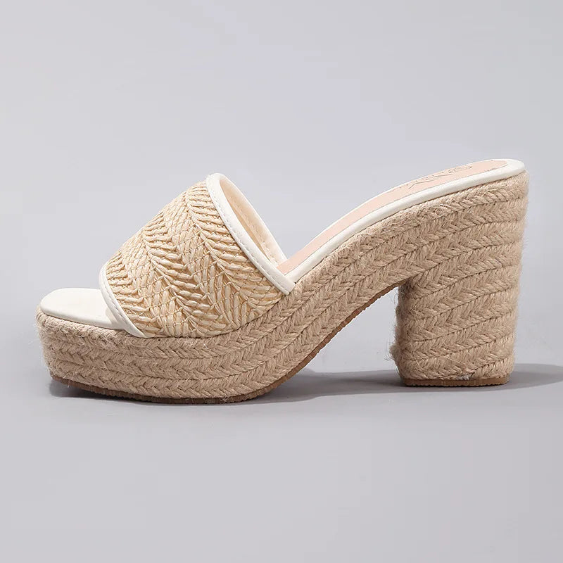 Olivia Bennet | Natural Woven Heels for Women