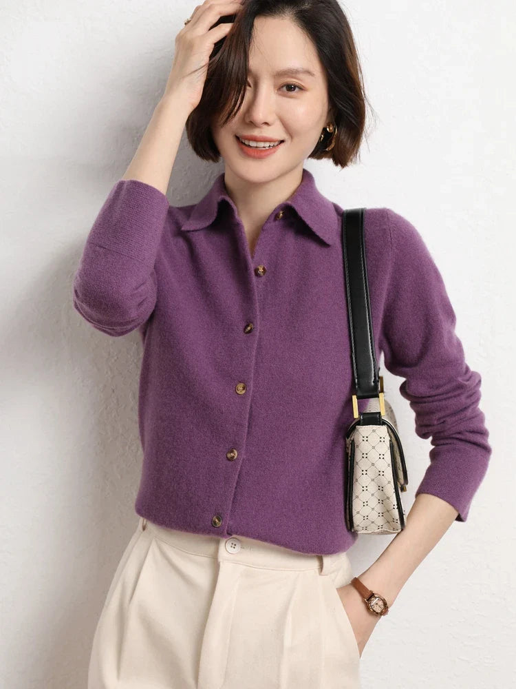 Olivia Bennet | Wool Polo for Women in Classic Fit, Navy
