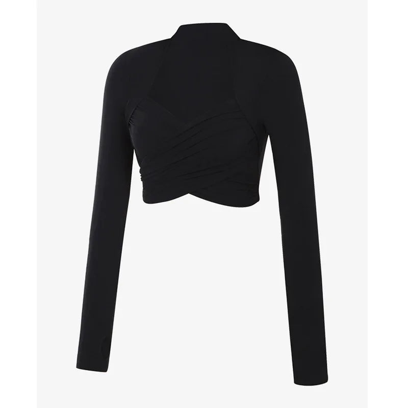 Olivia Bennet | Wrap Top for Women in Soft Fabric, Relaxed Fit, Neutral Color