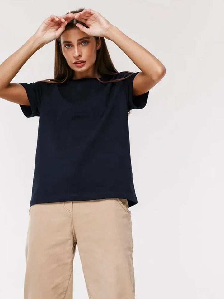 Olivia Bennet | Cotton Tee for Women, Regular Fit, White