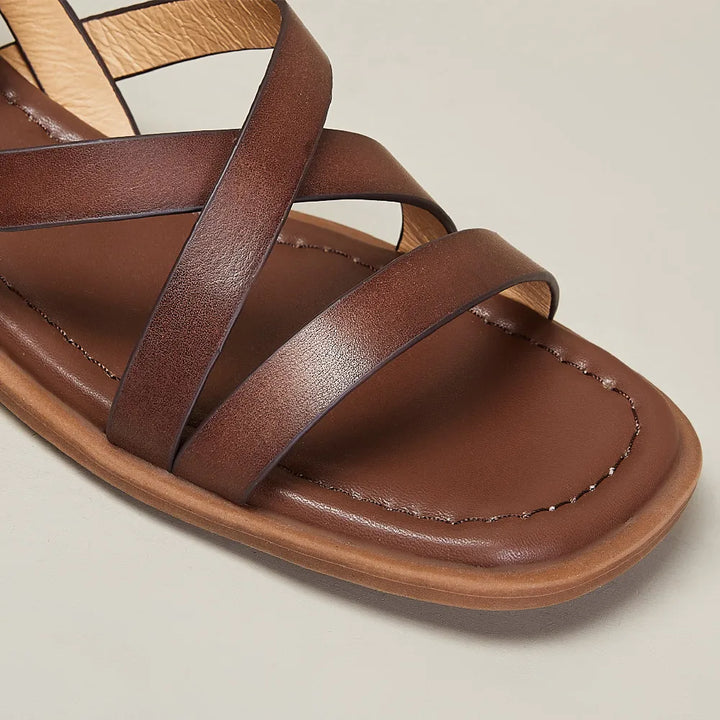 Olivia Bennet | Orthopedic Leather Sandals for Women in Brown