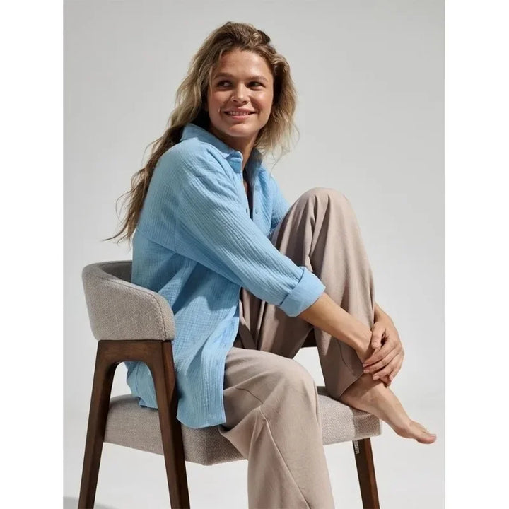 Olivia Bennet | Cotton Summer Shirt for Women in White