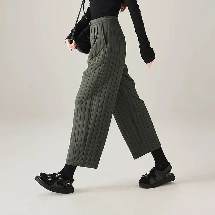 Olivia Bennet | Cotton Wide-Leg Pants for Women in Natural Color