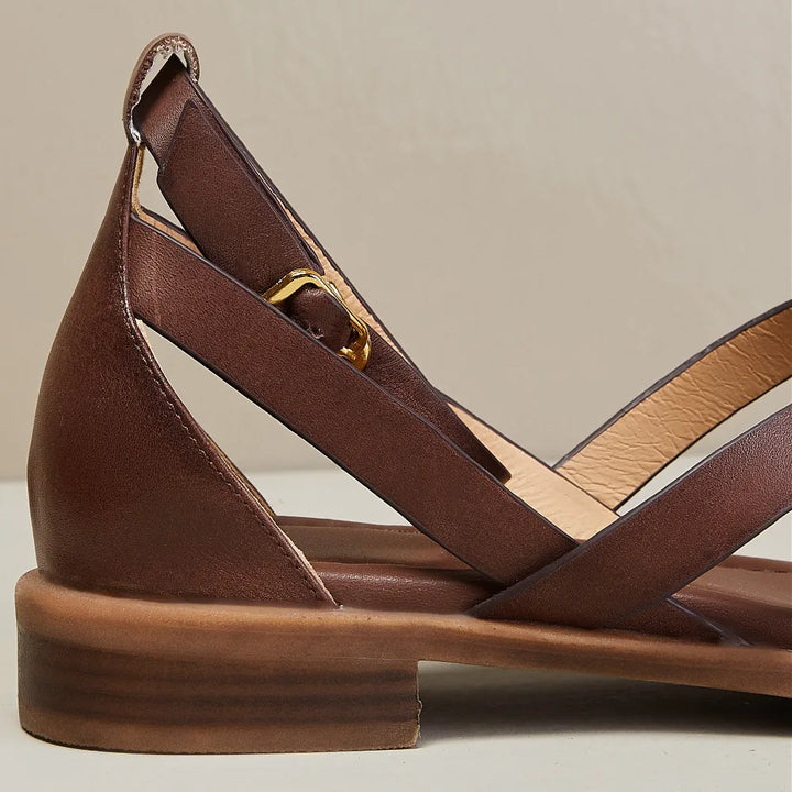Olivia Bennet | Orthopedic Leather Sandals for Women in Brown