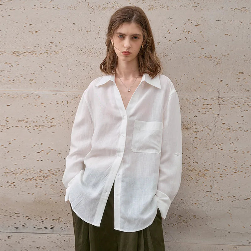 Olivia Bennet | Classic Linen Shirt for Women