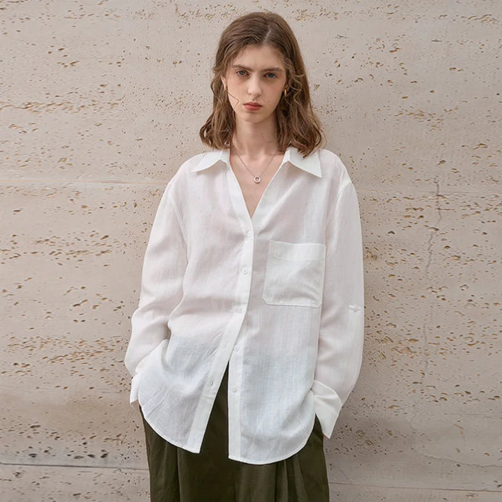 Olivia Bennet | Classic Linen Shirt for Women