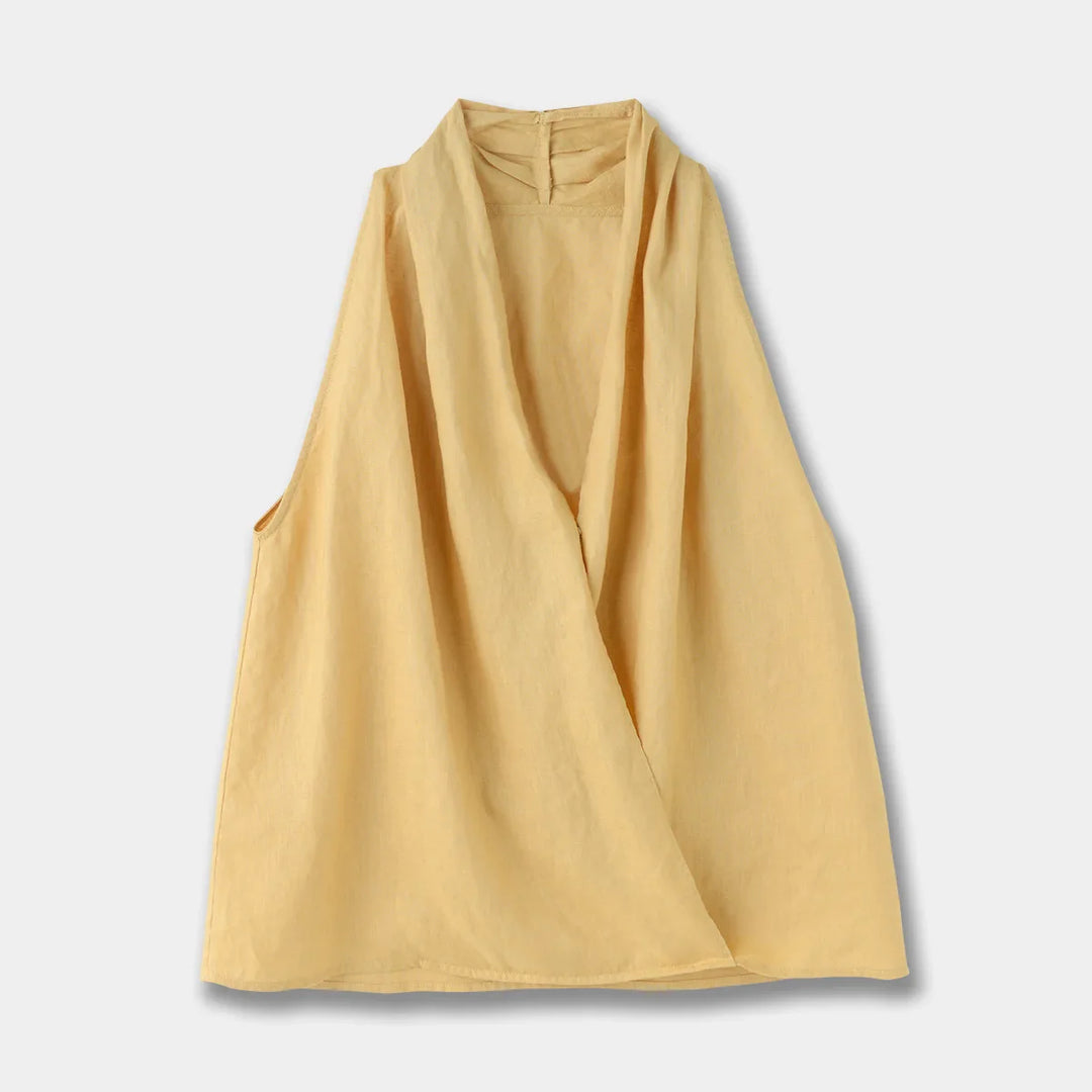 Olivia Bennet | Drape Linen Vest for Women