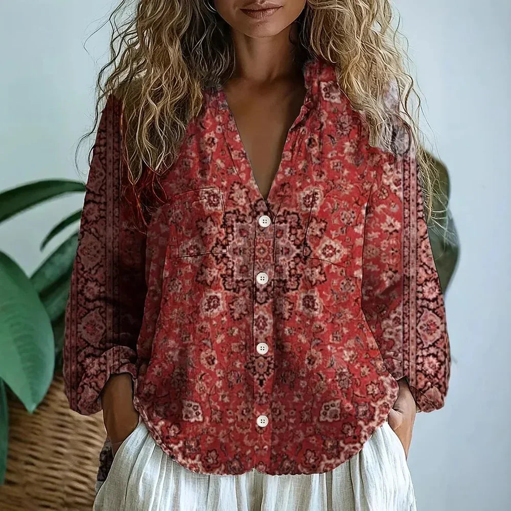 Ambre™ | Blouse - Vintage Leaf Print