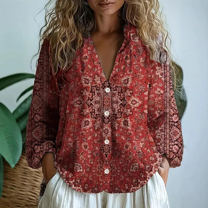 Ambre™ | Blouse - Vintage Leaf Print
