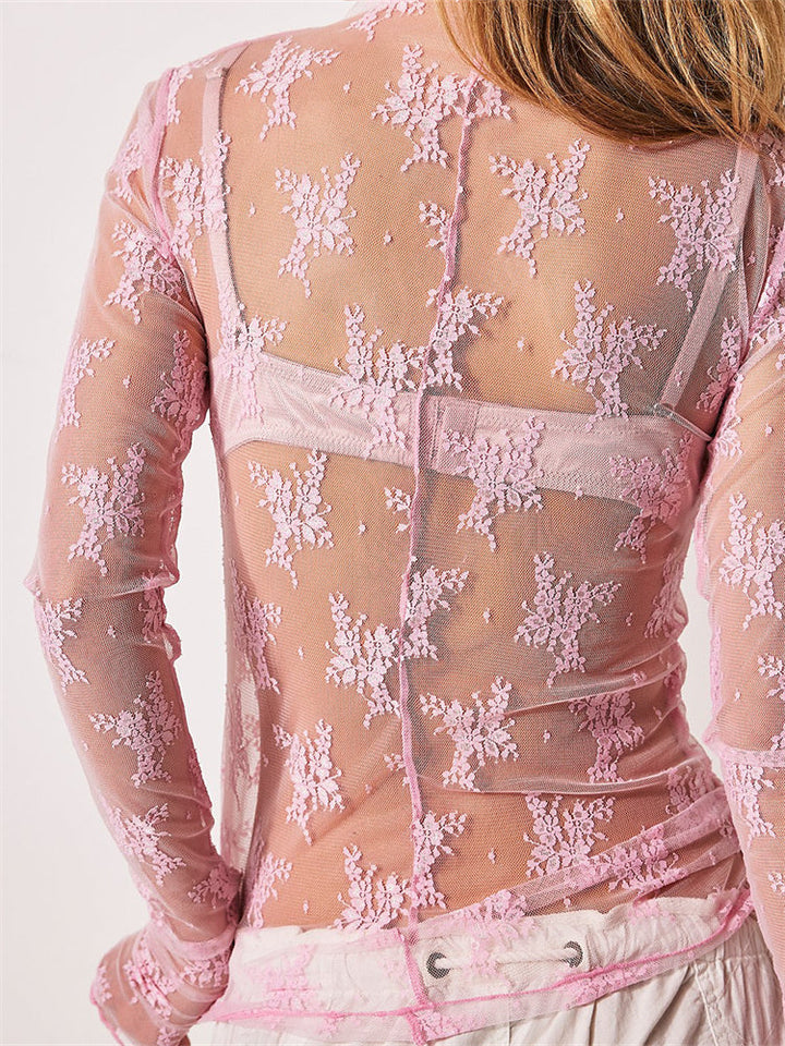 Olivia Bennet | Lace Transparent Top for Women