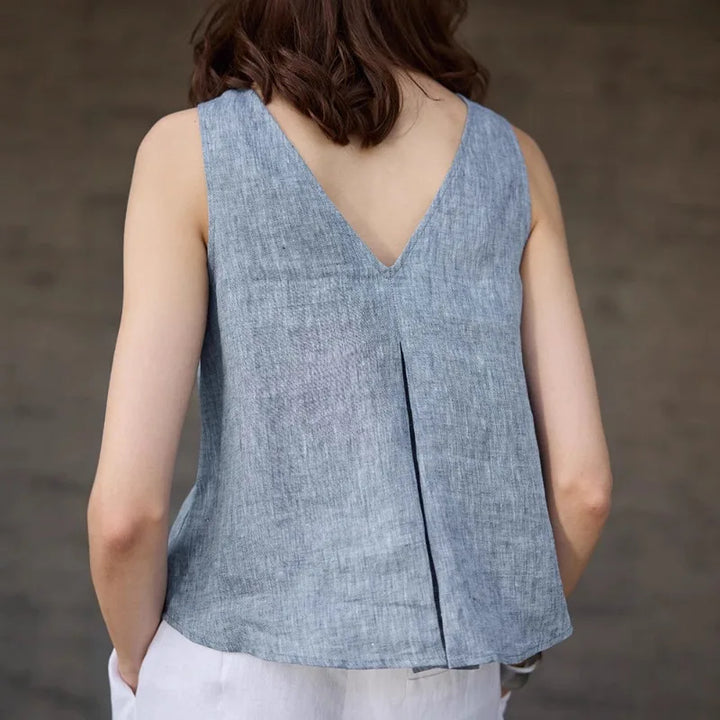 Olivia Bennet | Chambray Linen Reversible Vest