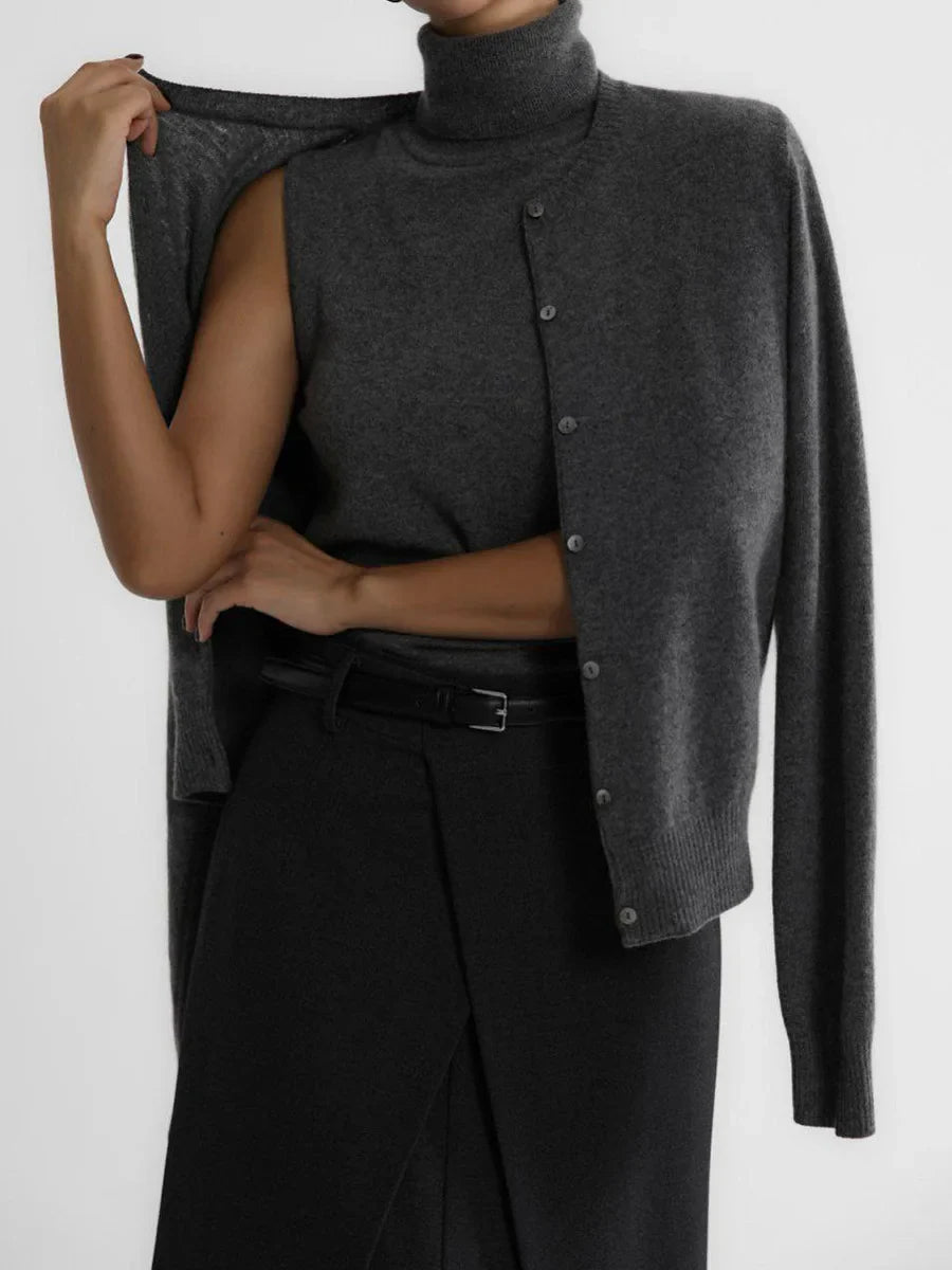 Olivia Bennet | High-Neck Vest for Women in Black