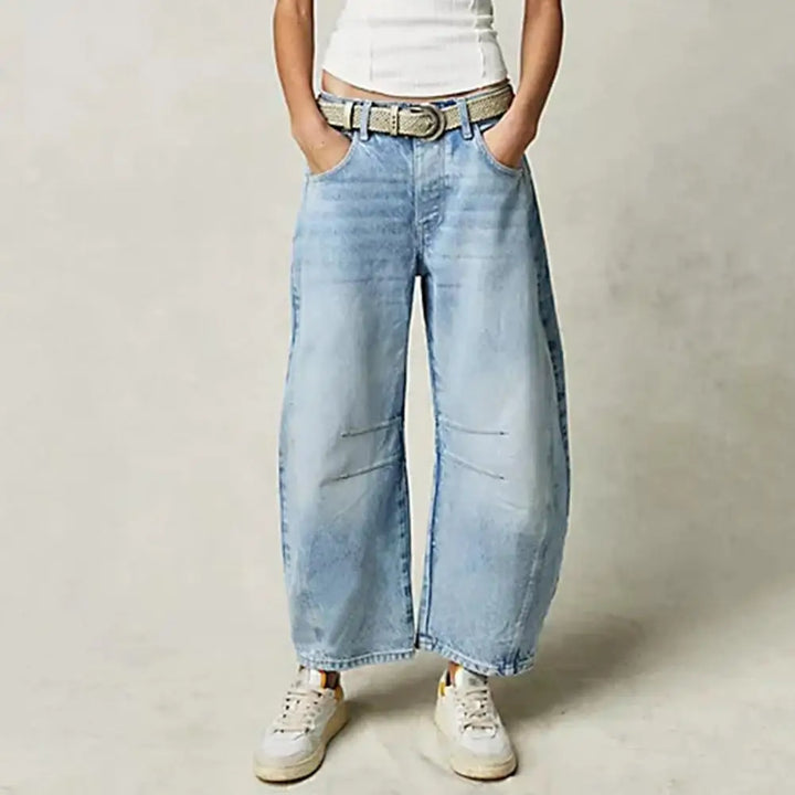 Olivia Bennet | Barrel-Leg Denim Jeans for Women
