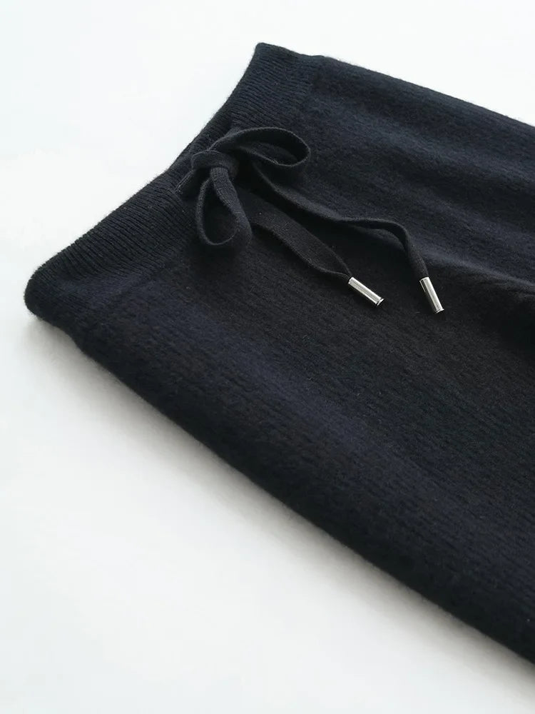 Olivia Bennet | Wool Wide Leg Pants for Women