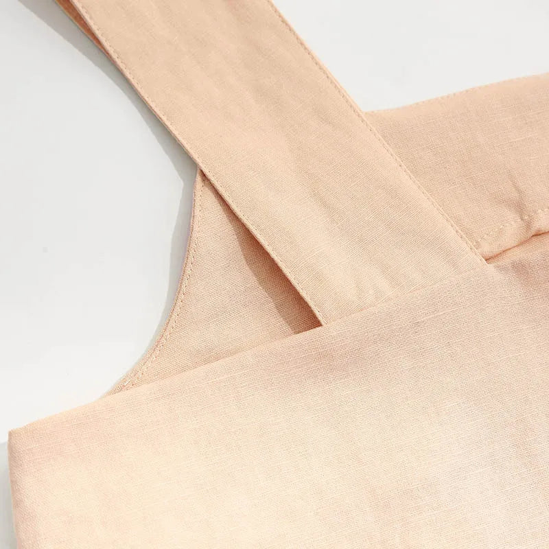 Olivia Bennet | Square Neck Linen Crop Tank