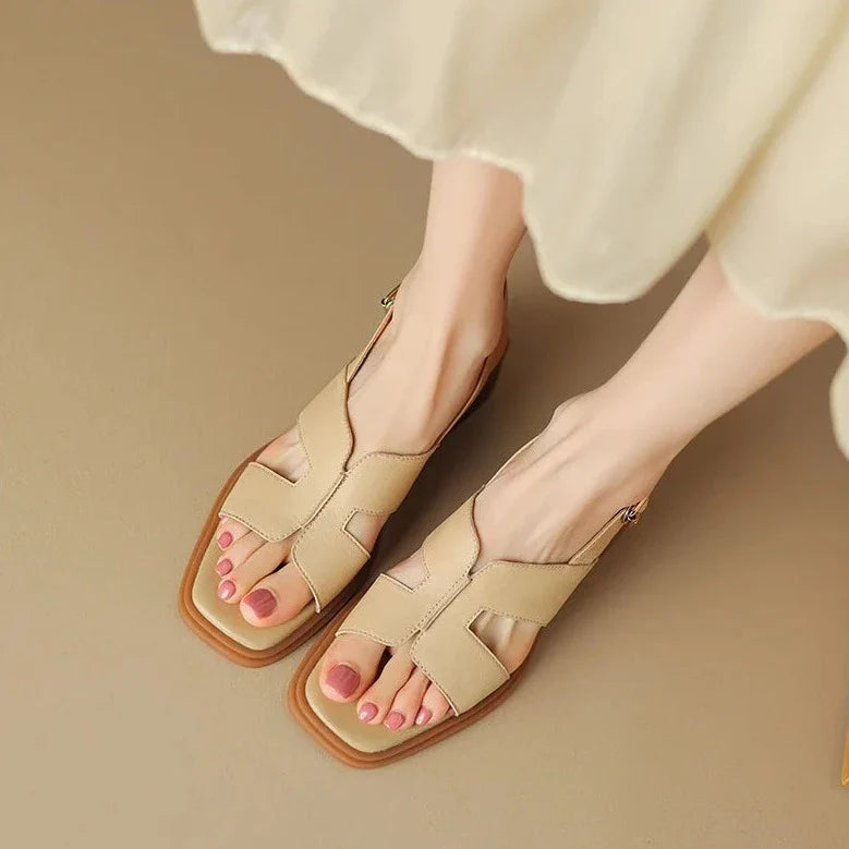 Olivia Bennet | Leather Heeled Sandals for Women