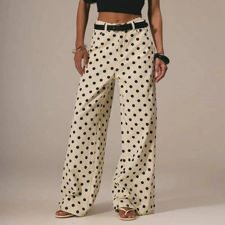 Olivia Bennet | Polka Dot Wide-Leg Trousers