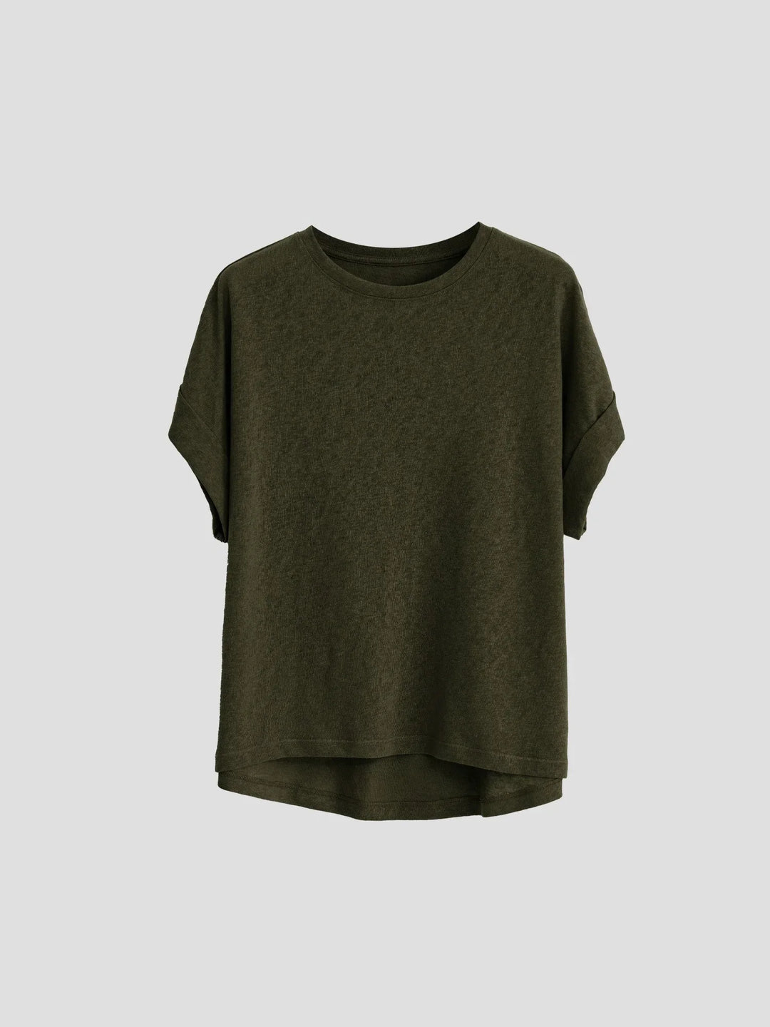 Olivia Bennet | Oversized Tee for Women in Soft Cotton with Rolled Cuff in White
