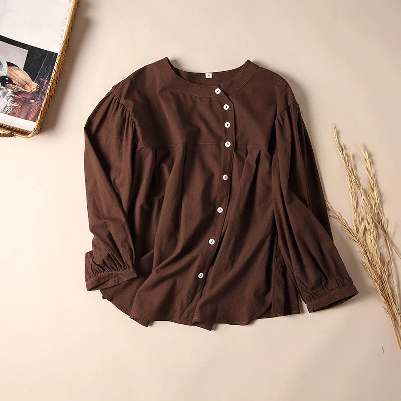 Olivia Bennet | Gathered Lantern Sleeve Blouse
