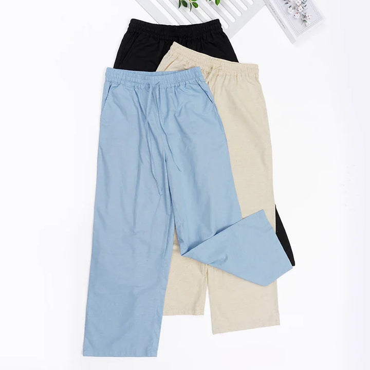 Olivia Bennet | Linen Lounge Pant for Women in Natural Fit