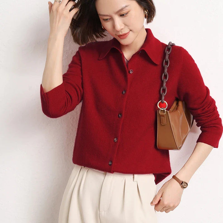 Olivia Bennet | Wool Polo for Women in Classic Fit, Navy