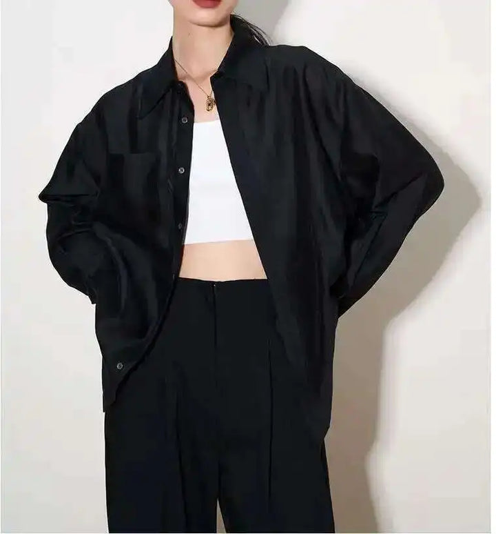 Olivia Bennet | Silk Poplin Blouse for Women in Flowing Fit