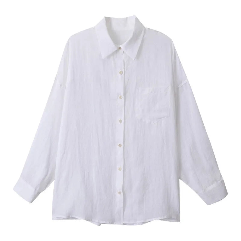 Olivia Bennet | Sheer Ramie Oversized Shirt