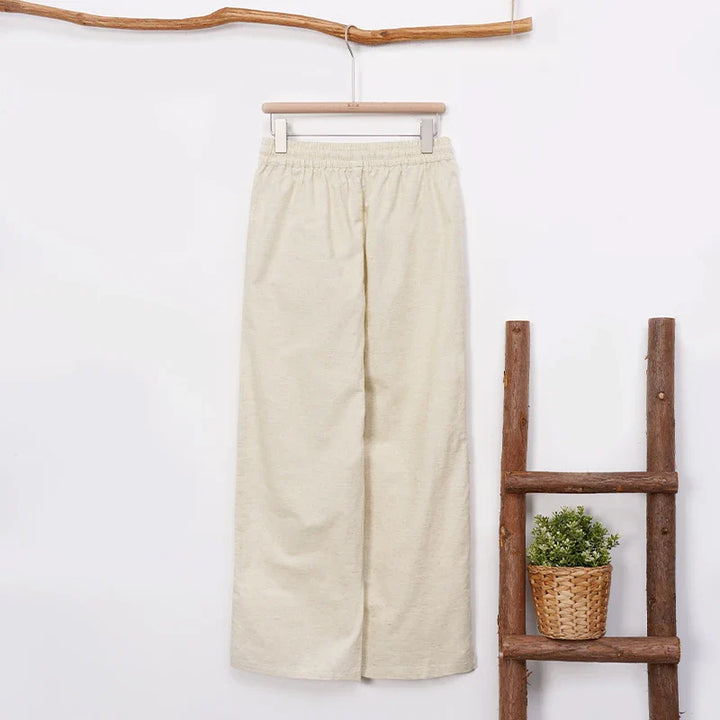 Olivia Bennet | Linen Lounge Pant for Women in Natural Fit