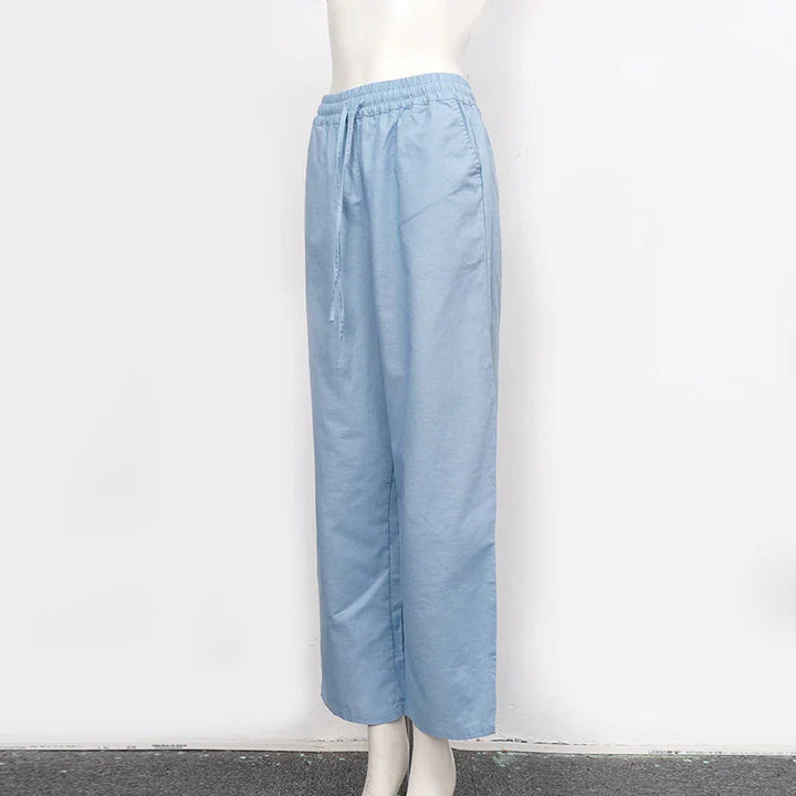 Olivia Bennet | Linen Lounge Pant for Women in Natural Fit