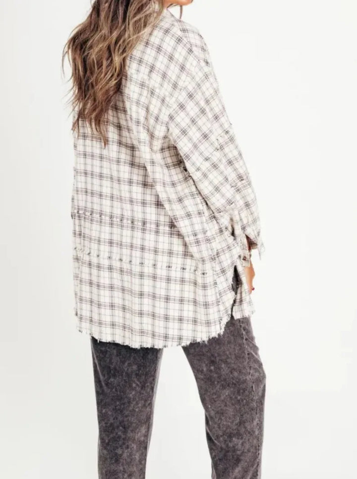 Olivia Bennet | Plaid Flannel Shirt for Women in Green