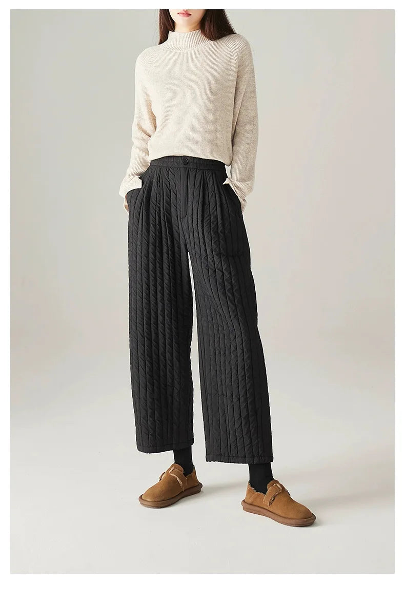 Olivia Bennet | Cotton Wide-Leg Pants for Women in Natural Color