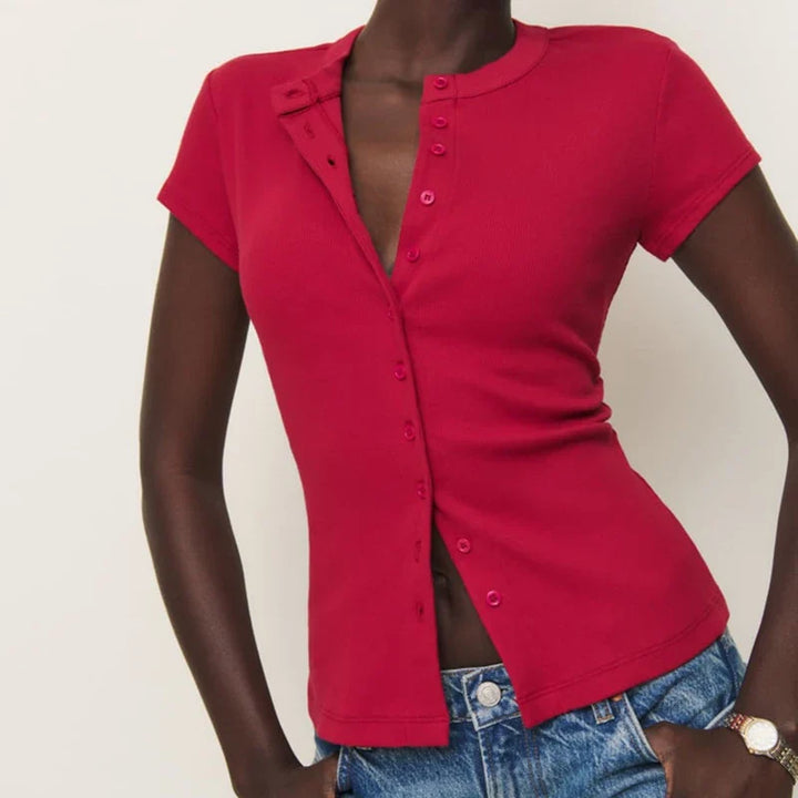 Olivia Bennet | Knit Top for Women in Soft Fabric, Relaxed Fit, Black