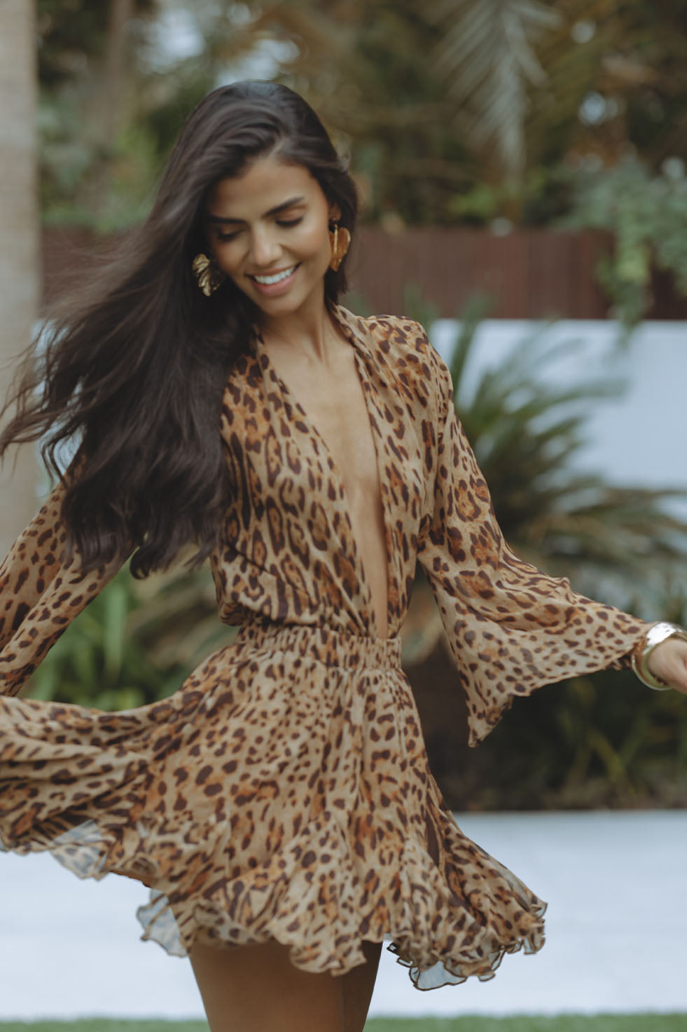 | Summer Long Sleeve Mini Dress