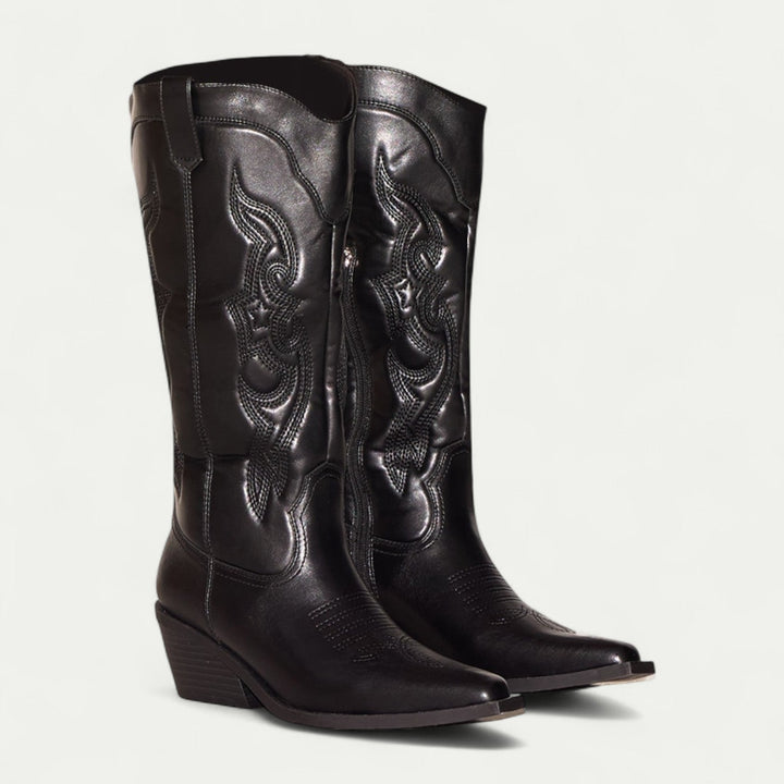Western Calf High Pointed Toe Boots for Women