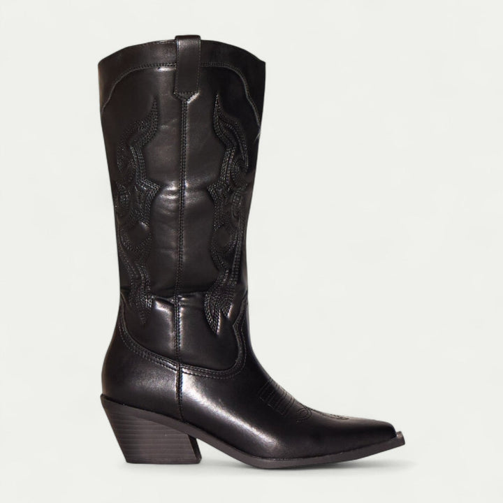Western Calf High Pointed Toe Boots for Women