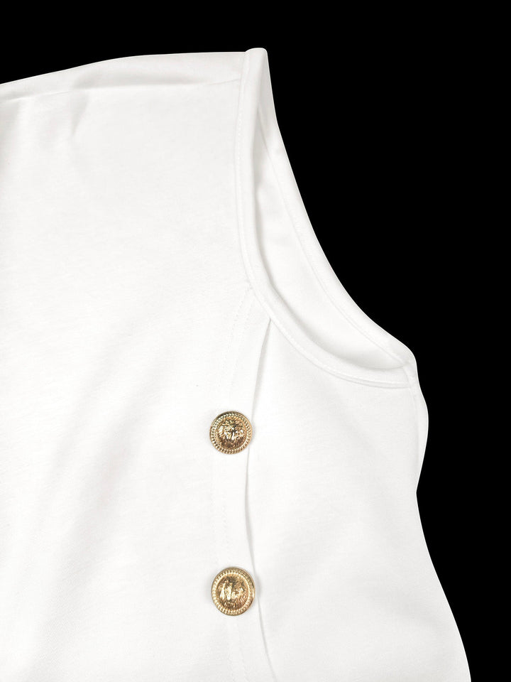 Olivia Bennet | Loose Sleeveless Solid Color Split-side Shawl Collar Maxi Dresses
