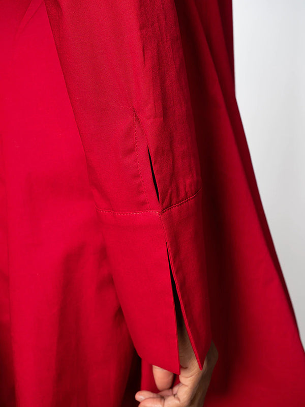 Olivia Bennet | Stylish Loose Stand-Collar Long Sleeves Midi Dress