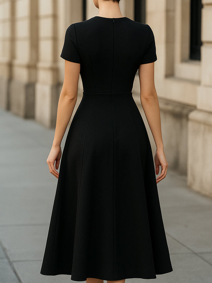 Olivia Bennet | Classic Elegance A-Line Midi Dress